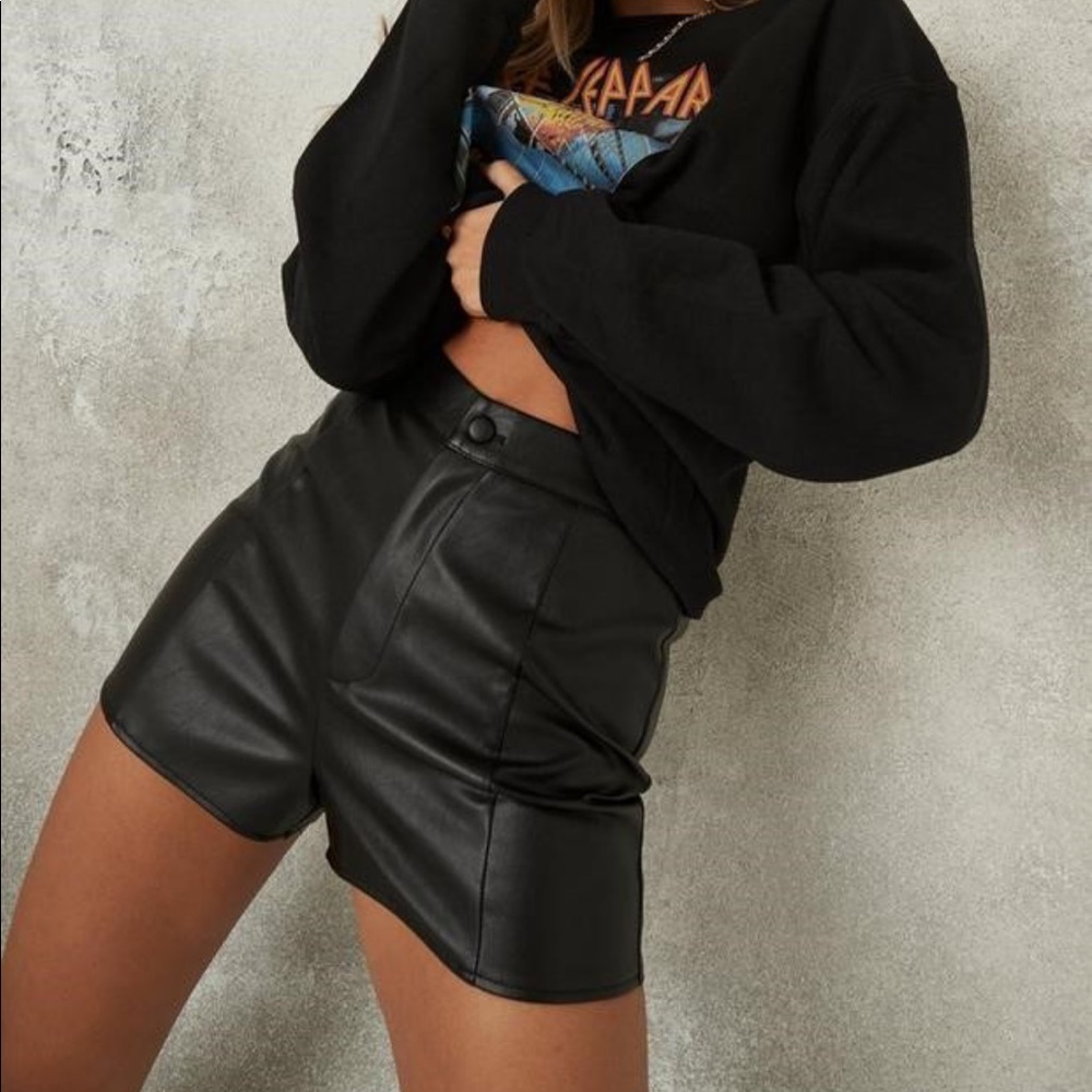 Missguided vegan leather shorts